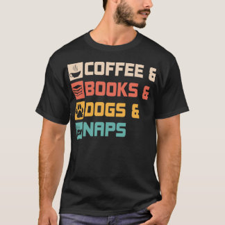 Camiseta Livros De Café E Cachorros, Cachorros, Cães, Cacho