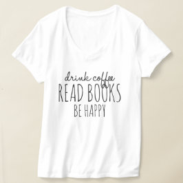 Camiseta Livros de Café Felicidade