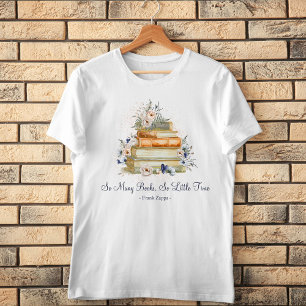 Camiseta Livros de Citações Personalizadas Bege Azul Rosas