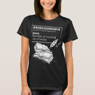 Camiseta Livros de definição de abibliofobia