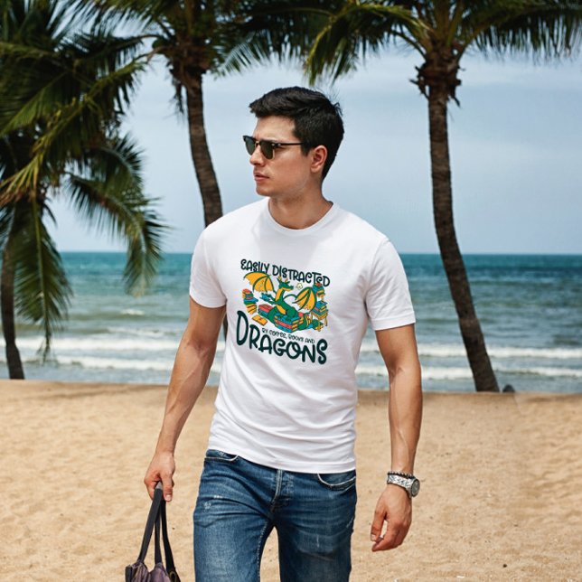 Camiseta Livros De Dragões E Café (Criador carregado)