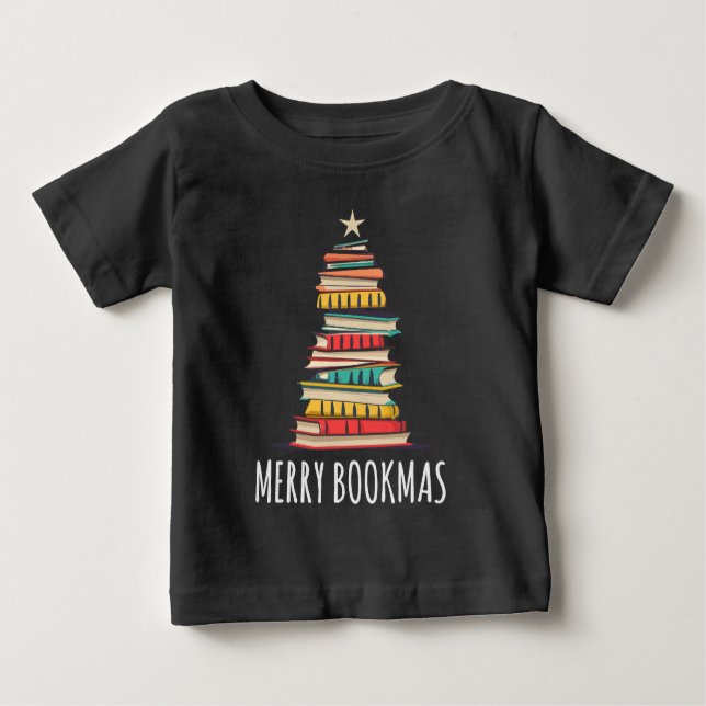 Camiseta Livros de Feliz da Árvore de Natal (Frente)