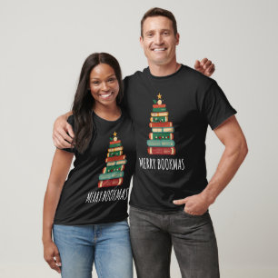 Camiseta Livros de Feliz da Árvore de Natal