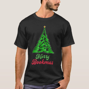 Camiseta Livros de feliz Palha de Pinheiros Lendo Natal