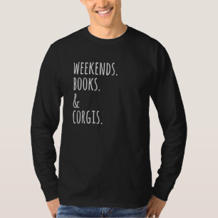 Camiseta Livros de Fim de Semana Corgi Cachorro
