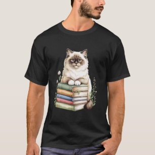 Camiseta Livros de Flores de Minhoca de Livro de Birman Lei