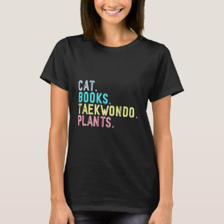 Camiseta Livros de Gatos Engraçados Artes Marciais Taekwond