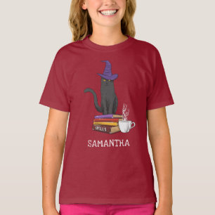 Camiseta Livros de Gatos Poção e Feitiços Halloween Persona