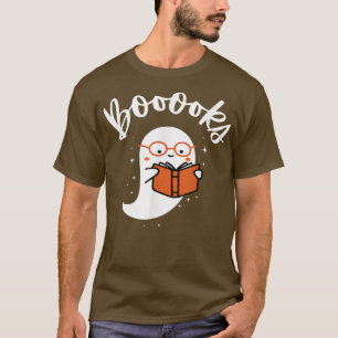 Camiseta Livros de Halloween Ghost Lendo Livros Lendo Livro