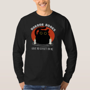 Camiseta Livros De Horror Não Têm Efeito Em Mim - Gato Ne