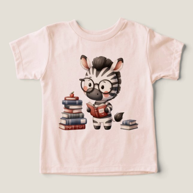 Camiseta Livros de Leitura da Zebra. (Design frontal)