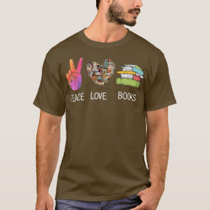Camiseta Livros de Paz e Amor Bookworms Leitura Óptica Aman