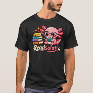 Camiseta Livros Divertidos e Fofos de Axolote para Amantes