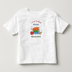 Camiseta Livros Divertidos Que Adoro Ler Criança