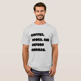 Camiseta Livros do café e vírgulas de Oxford