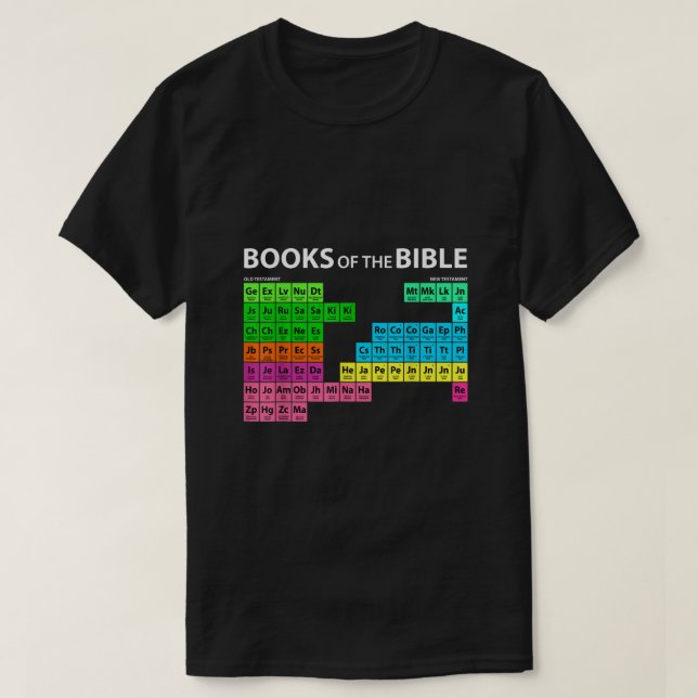 Camiseta Livros do Pastor Seminário de Mesas Periódica de B (Frente do Design)