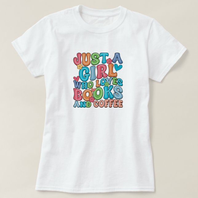 Camiseta Livros e café (Frente do Design)