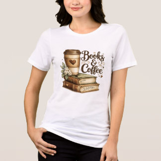 Camiseta Livros e Café