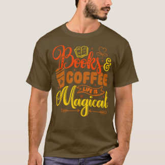 Camiseta Livros E Café A Vida Mágica Dos Amantes De Café