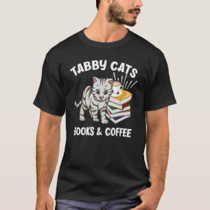 Camiseta Livros e Café dos Gatos Malhados Gato