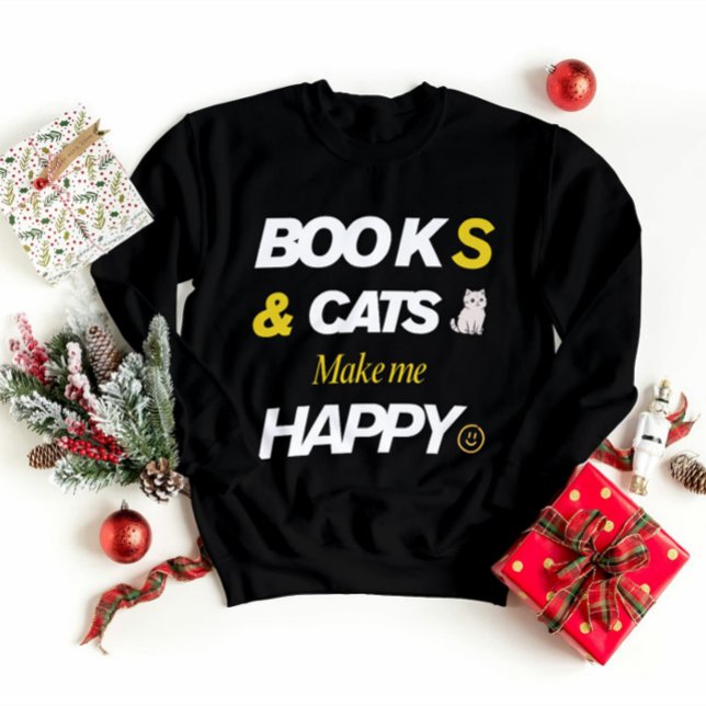 Camiseta Livros e Gatos me fazem feliz (Criador carregado)