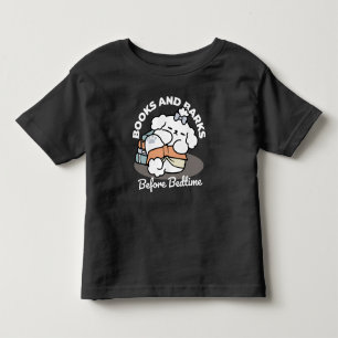 Camiseta Livros e Latidos - Design de Leitura de Cachorro S