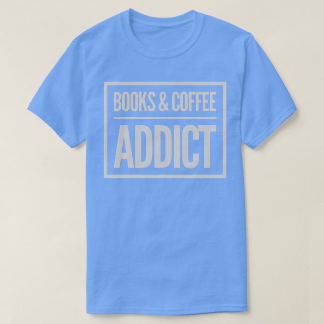 Camiseta Livros e viciado em café (Frente do Design)