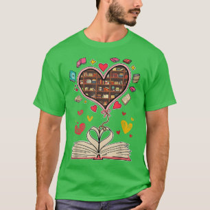 Camiseta Livros Engraçados Livro da Forma do Coração Livro