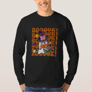 Camiseta Livros Fantasma Fofo Biblioteca Livros Halloween