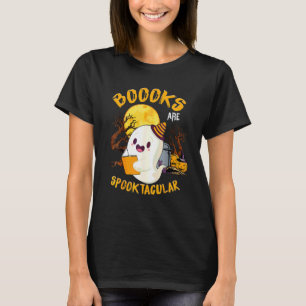Camiseta Livros Fantasma Halloween Professor Livraria Leitu