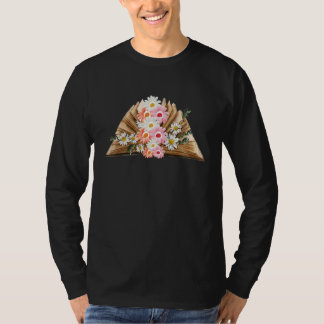 Camiseta Livros Flores Lendo Livros Florais