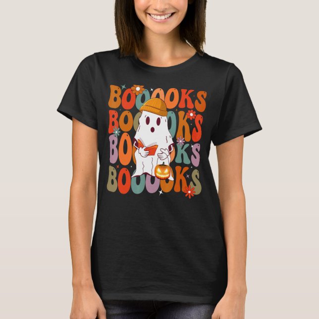 Camiseta Livros Fogueira Ghost Book Retro Reading Hallo (Frente)