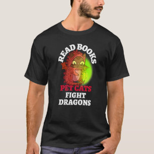 Camiseta Livros Gatos Combatem Dragões Mágicos Bookies Drag