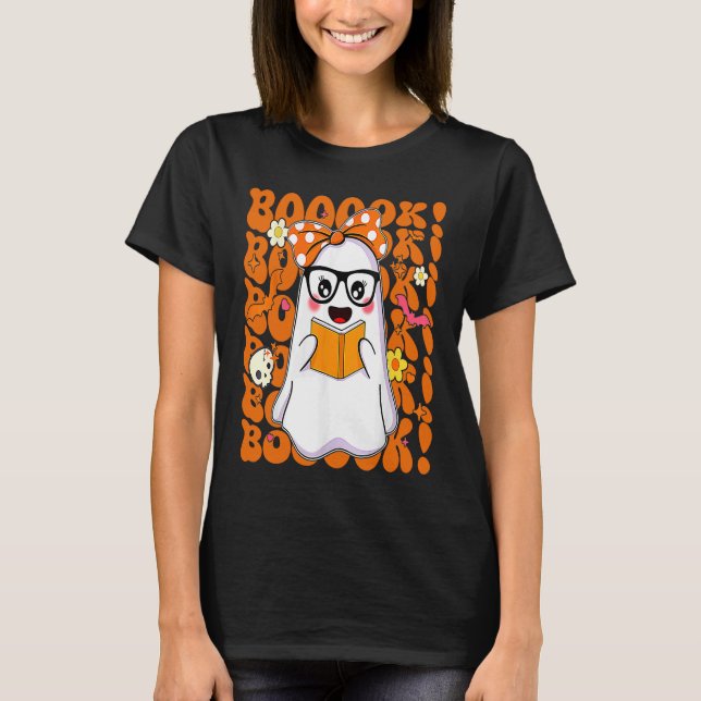 Camiseta Livros Ghost Boo Lê Biblioteca de Livros Professor (Frente)