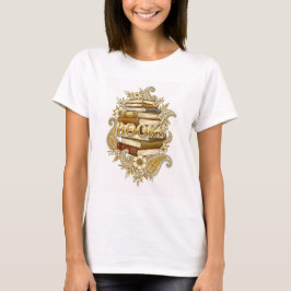 Camiseta Livros Leitores Escritores Bibliófilos Tom Dourado