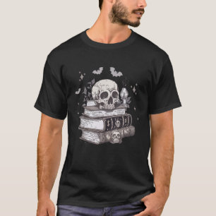 Camiseta Livros Ortográficos Retro Skull Halloween Amor