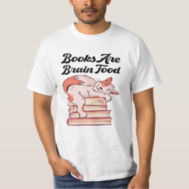 Camiseta Livros - Os Livros São Comida Cerebral