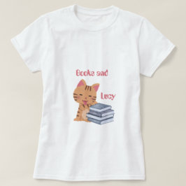 Camiseta Livros Personalizados e Meu Gato
