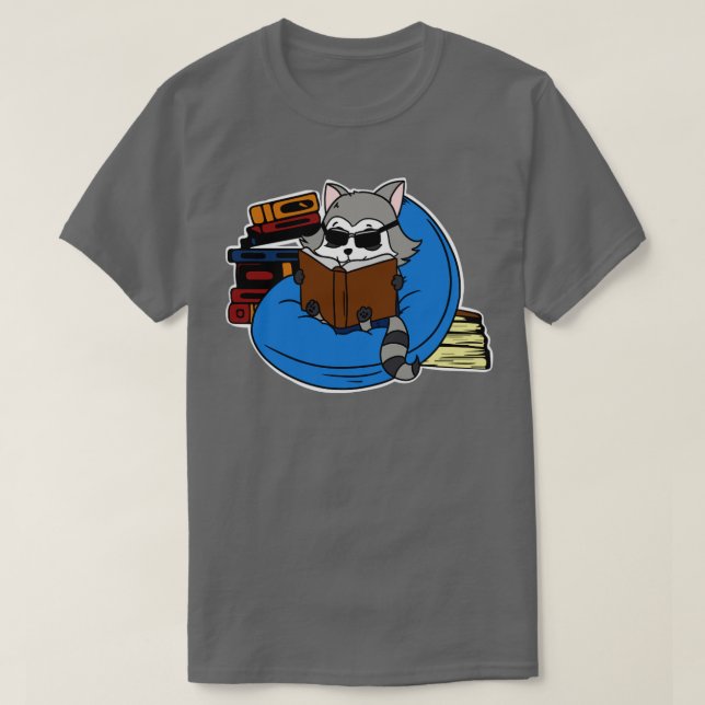 Camiseta Livros Raccoon (Frente do Design)