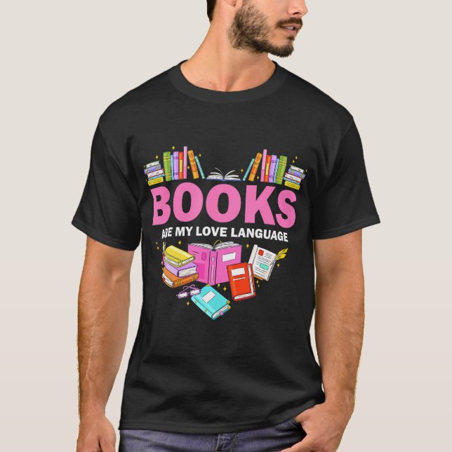 Camiseta Livros São Minha Linguagem De Amor Lendo Bibliotec (Frente)