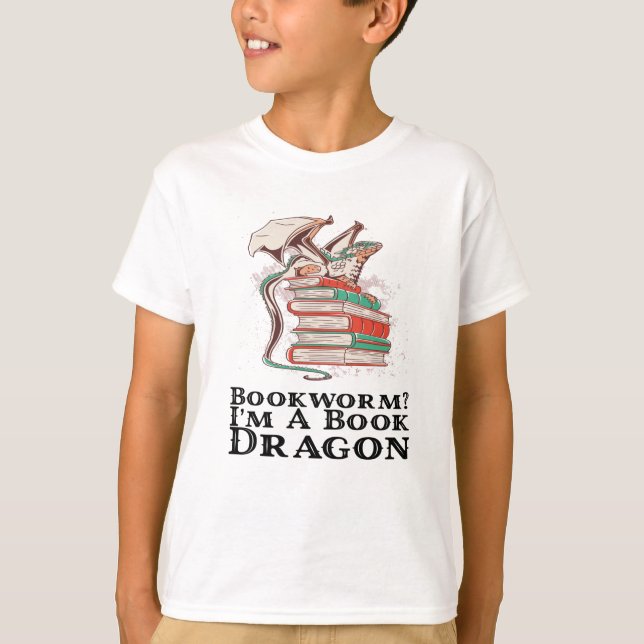 Camiseta Livros, vermes? Sou um Dragão de Livro (Frente)
