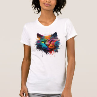 Camiseta Lixeira de Tinta Neon Gato Gato