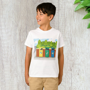 Camiseta Lixeiras Cores Categorizadas para Separação de Res