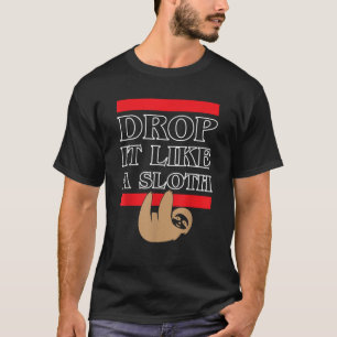 Camiseta Lixiviço do animal cai como uma preguiça Engraçada