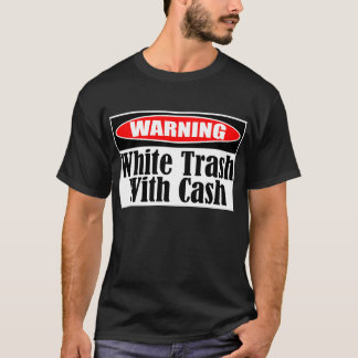 Camiseta Lixo branco com etiqueta do dinheiro