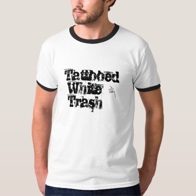 Camiseta Lixo branco Tattooed (Frente)