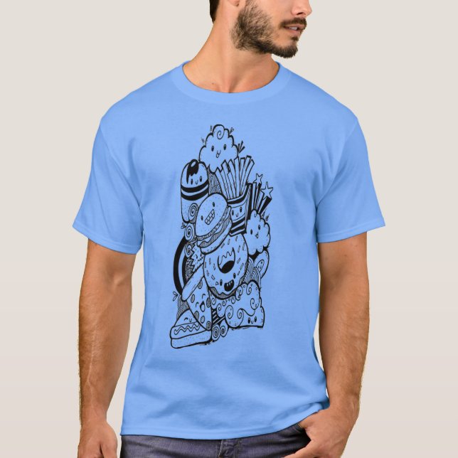 Camiseta Lixo Comida Feliz Emoji Premium (Frente)