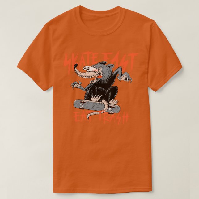 Camiseta Lixo de Comida Rápida do skate (Frente do Design)
