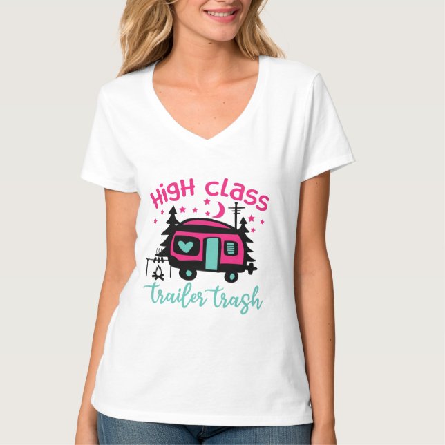Camiseta Lixo do Reboque de Alta Classe (Frente)