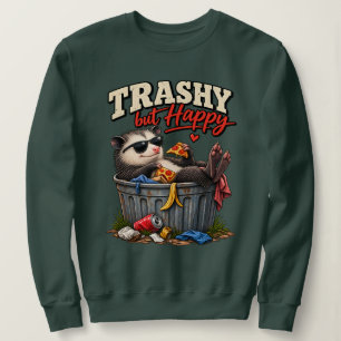 Camiseta Lixo Mas Feliz Humor de Guaxinim Engraçado